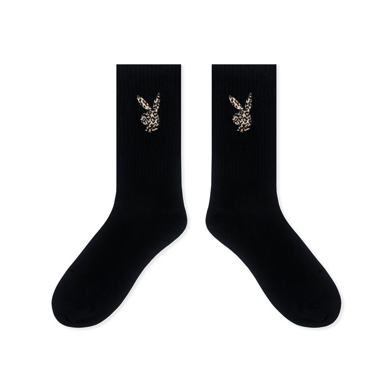 Îmbrăcăminte De Lounge Dama Playboy Leopard Print Bunny Socks Negrii | UMLK-73258