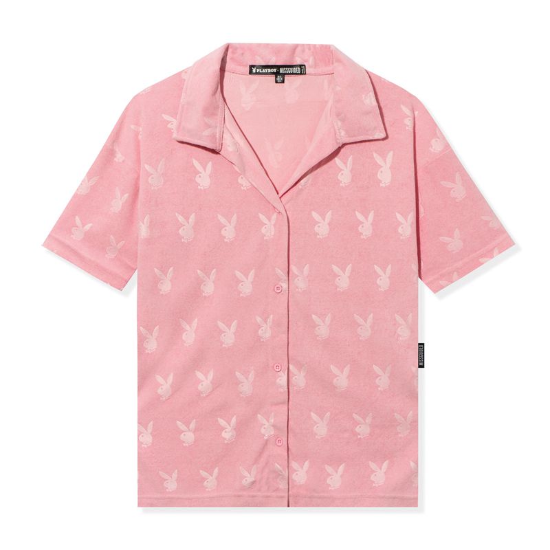 Îmbrăcăminte De Lounge Dama Playboy Missguided Sport Button Down Shirt Roz | LCQE-40928