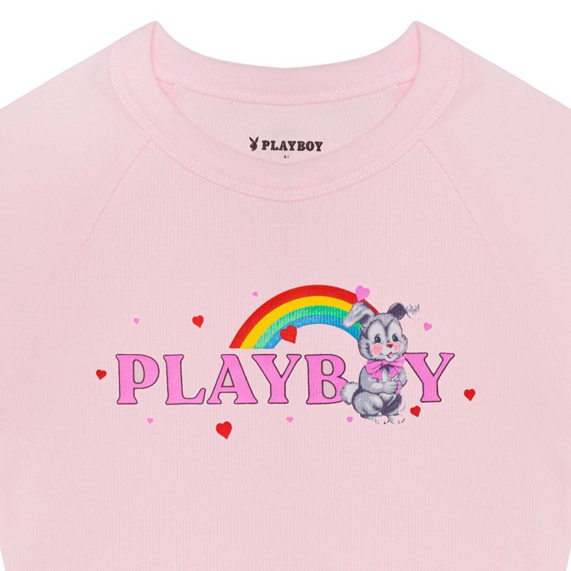 Îmbrăcăminte De Lounge Dama Playboy Rainbow Bunny Raglan Roz | KGFB-49301