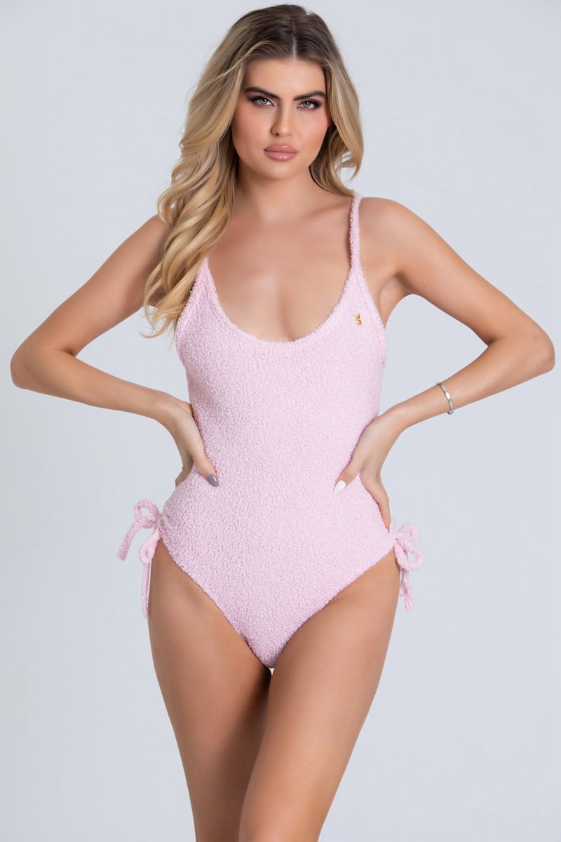 Îmbrăcăminte De Lounge Dama Playboy Side Tie Body Roz | LHRS-50436