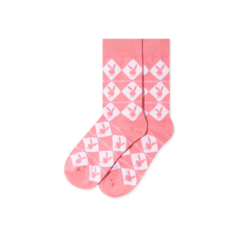 Îmbrăcăminte De Lounge Dama Playboy Women S Rabbit Head Argyle Socks Negrii | SWDP-08931