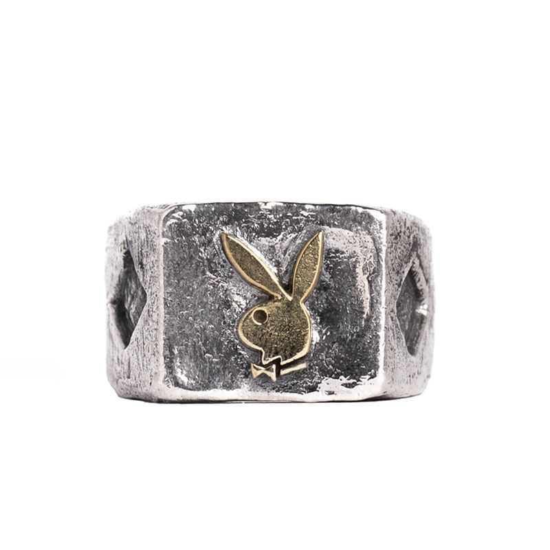 Bijuterii Barbati Playboy Diamond Side Rabbit Head Ring Metal | EWTG-45608