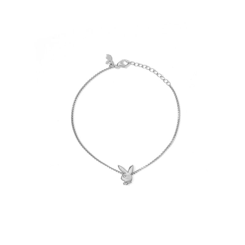 Bijuterii Dama Playboy Bunny Chain Bracelet Argintii | CTLE-13268