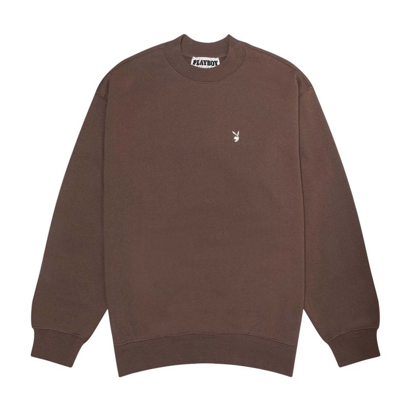 Hanorac Cu Gluga Barbati Playboy Clasici Crewneck Cafe | FBVK-90587