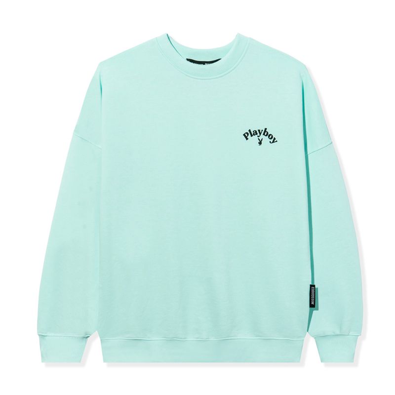 Hanorac Cu Gluga Dama Playboy Logo Oversized Crewneck Verde Menta | UIKZ-65289