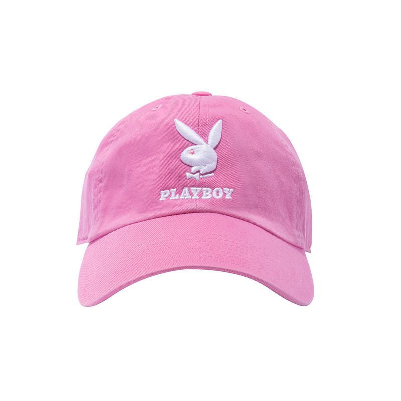 Palarie Barbati Playboy 47 Brand Adjustable Dad Roz Albi | TFPA-51792