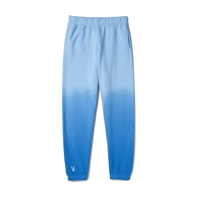 Pantaloni Dama Playboy Camp Clasici Sweat Albastri | JIYP-43169