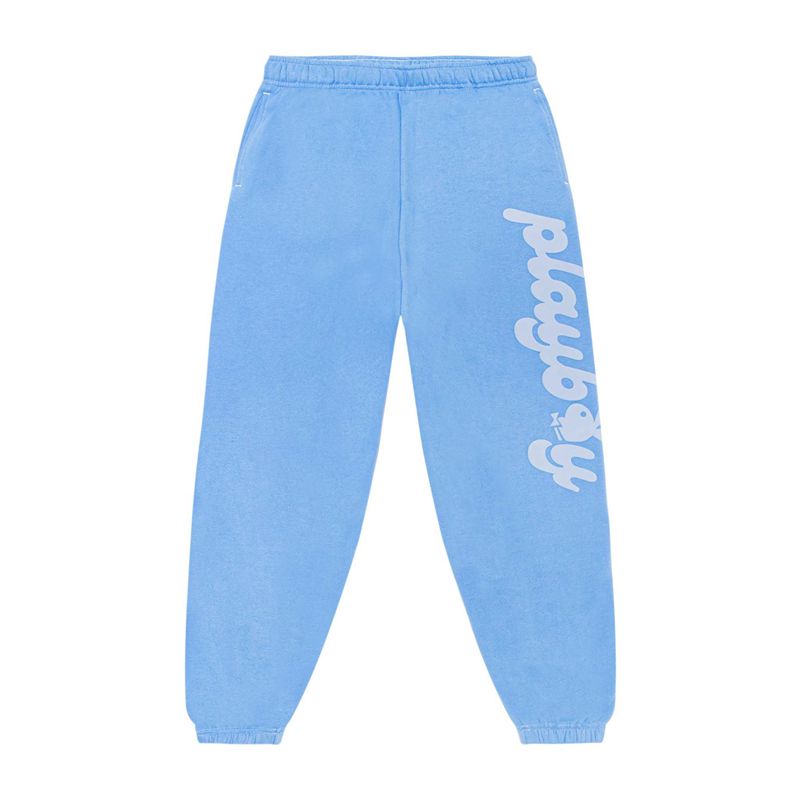 Pantaloni Dama Playboy Club Sweats Albastri | AEVB-05348