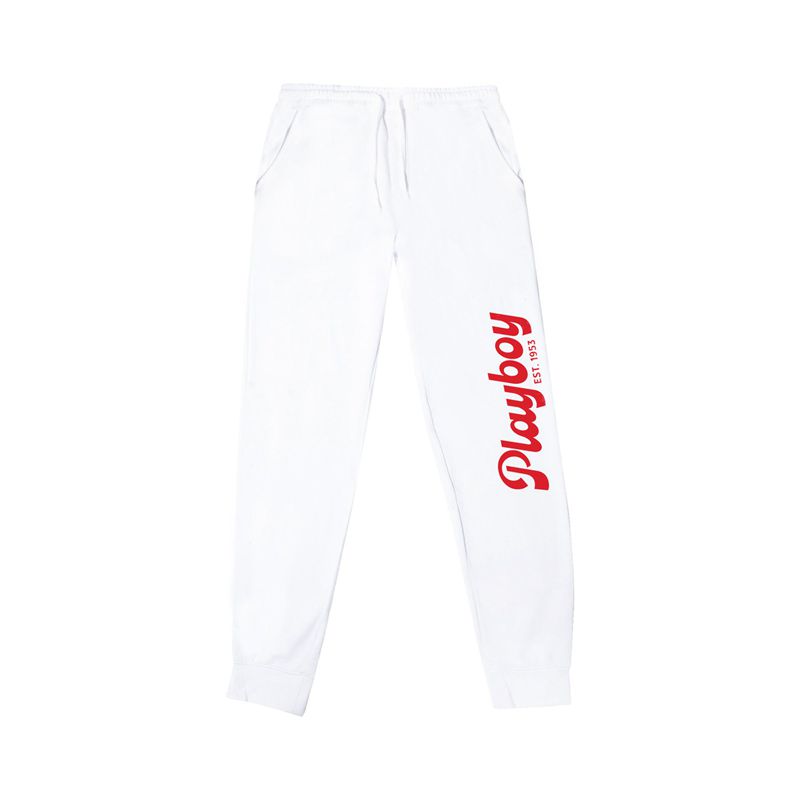 Pantaloni Dama Playboy Desperado American Icon Jogger Albi | UDAZ-24907