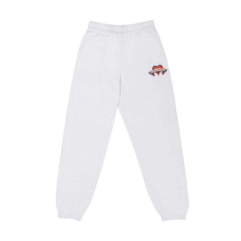 Pantaloni Dama Playboy Heartbreaker Sweats Albi | ROJY-46081