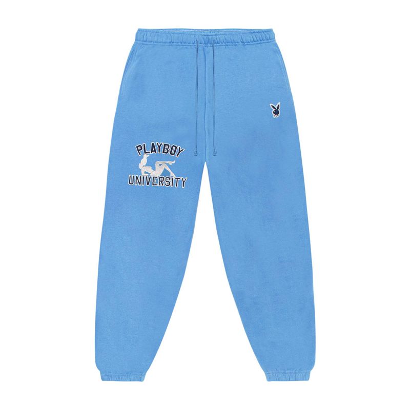 Pantaloni De Trening Barbati Playboy University Albastri | FNAS-57809