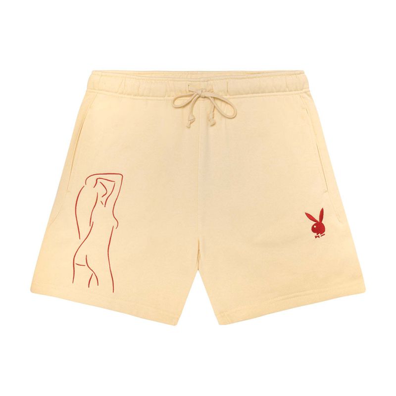 Pantaloni Scurti Barbati Playboy Silhouette Sweat Albi | IJRT-28314