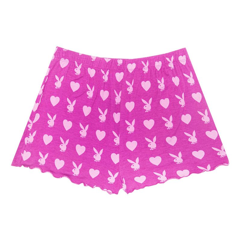 Pantaloni Scurti Dama Playboy Heart Bunny Sleeps Violet Inchis | VFAQ-86435